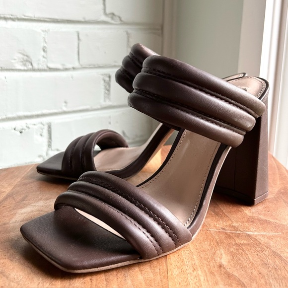 NEW Steve Madden Tahani Heeled Mule Sandals Chocolate Brown 7.5 - Picture 2 of 7